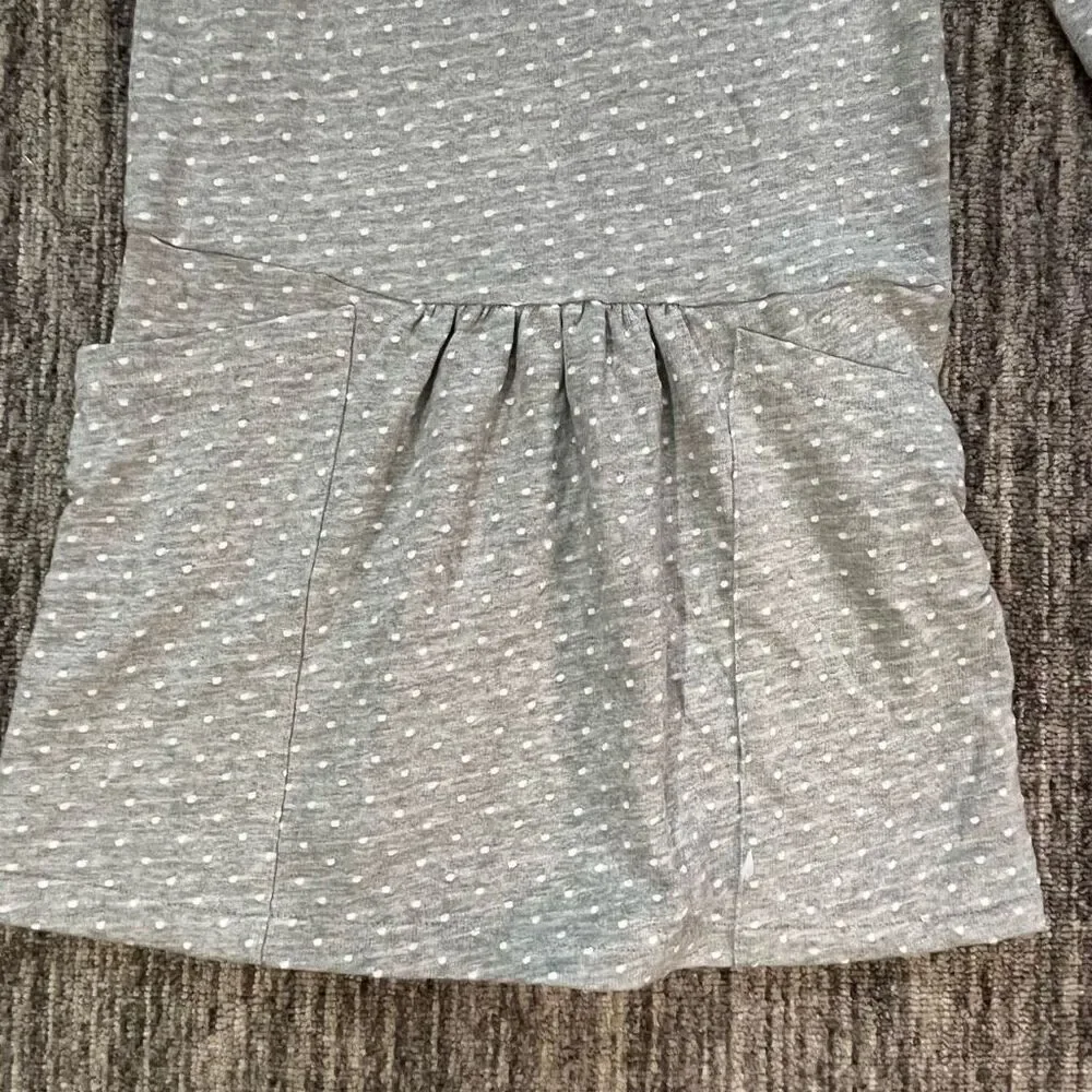 Gap Kids Girls Size Large Knit Shirt Dress Gray Long‎ Sleeve Pockets NWT